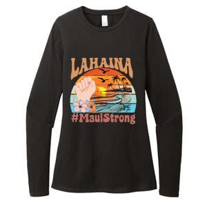 Maui Strong Lahaina Banyan Tree Maui Hawaii Shoreline Womens CVC Long Sleeve Shirt