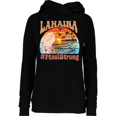 Maui Strong Lahaina Banyan Tree Maui Hawaii Shoreline Womens Funnel Neck Pullover Hood