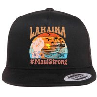 Maui Strong Lahaina Banyan Tree Maui Hawaii Shoreline Flat Bill Trucker Hat