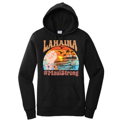 Maui Strong Lahaina Banyan Tree Maui Hawaii Shoreline Women's Pullover Hoodie