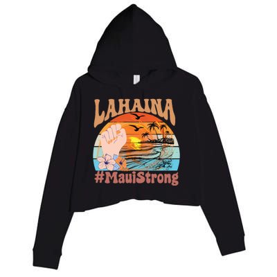 Maui Strong Lahaina Banyan Tree Maui Hawaii Shoreline Crop Fleece Hoodie