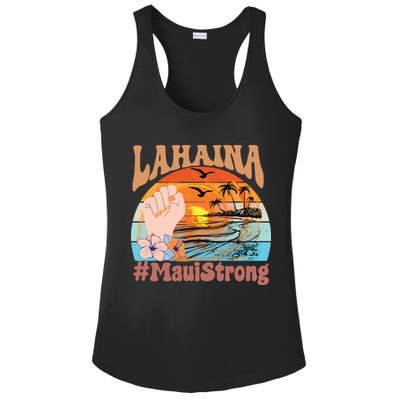 Maui Strong Lahaina Banyan Tree Maui Hawaii Shoreline Ladies PosiCharge Competitor Racerback Tank