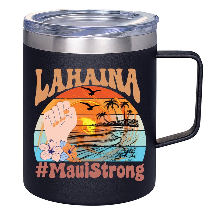 Maui Strong Lahaina Banyan Tree Maui Hawaii Shoreline 12oz Stainless Steel Coffee Mug