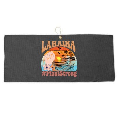 Maui Strong Lahaina Banyan Tree Maui Hawaii Shoreline Large Microfiber Waffle Golf Towel