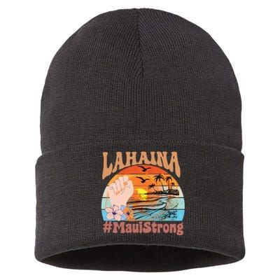 Maui Strong Lahaina Banyan Tree Maui Hawaii Shoreline Sustainable Knit Beanie