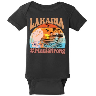 Maui Strong Lahaina Banyan Tree Maui Hawaii Shoreline Baby Bodysuit