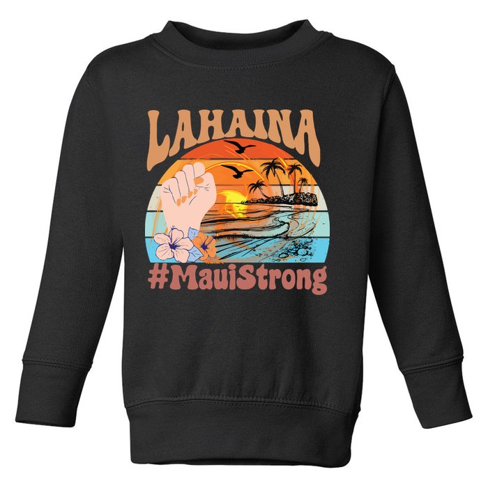 Maui Strong Lahaina Banyan Tree Maui Hawaii Shoreline Toddler Sweatshirt