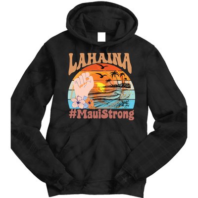 Maui Strong Lahaina Banyan Tree Maui Hawaii Shoreline Tie Dye Hoodie