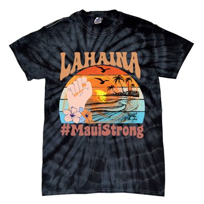 Maui Strong Lahaina Banyan Tree Maui Hawaii Shoreline Tie-Dye T-Shirt