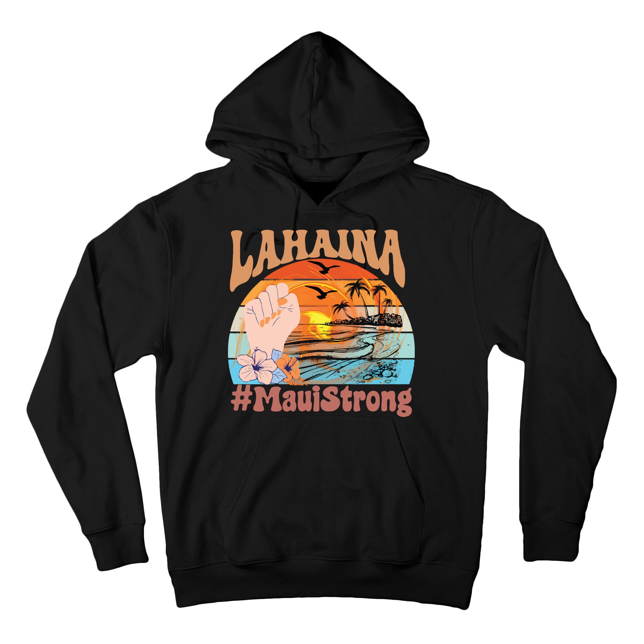 Maui Strong Lahaina Banyan Tree Maui Hawaii Shoreline Tall Hoodie
