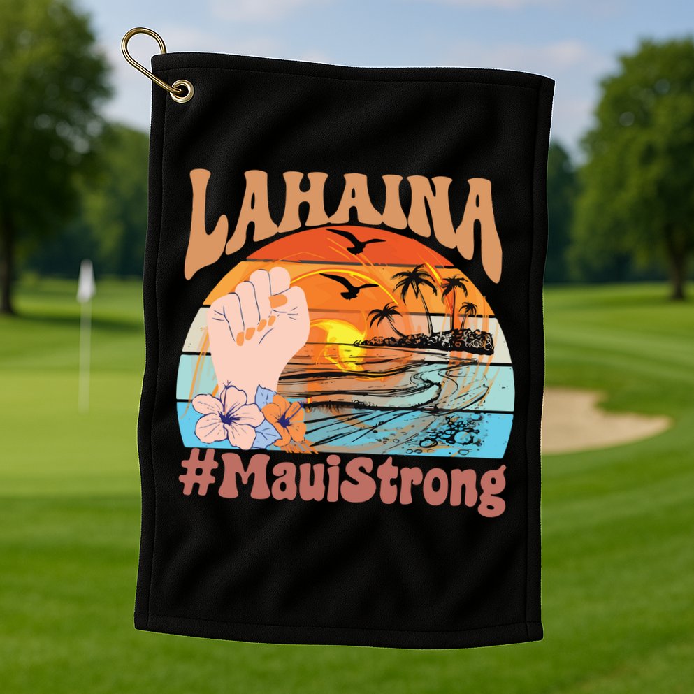 Maui Strong Lahaina Banyan Tree Maui Hawaii Shoreline Golf Towel