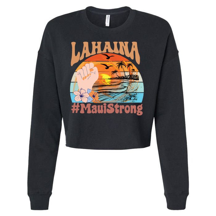 Maui Strong Lahaina Banyan Tree Maui Hawaii Shoreline Cropped Pullover Crew