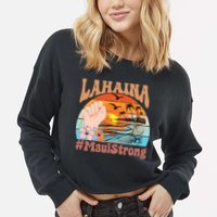 Maui Strong Lahaina Banyan Tree Maui Hawaii Shoreline Cropped Pullover Crew