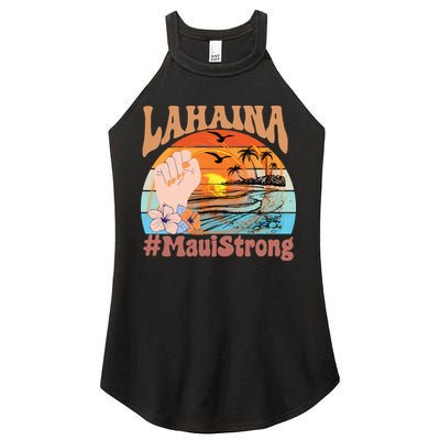 Maui Strong Lahaina Banyan Tree Maui Hawaii Shoreline Women's Perfect Tri Rocker Tank
