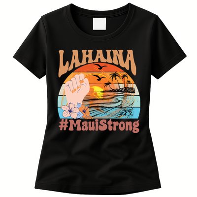 Maui Strong Lahaina Banyan Tree Maui Hawaii Shoreline Womens T-Shirt