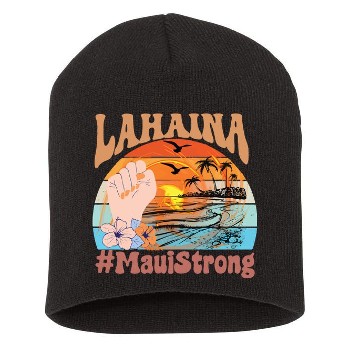 Maui Strong Lahaina Banyan Tree Maui Hawaii Shoreline Short Acrylic Beanie