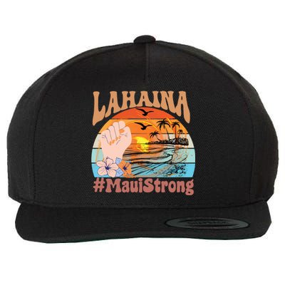 Maui Strong Lahaina Banyan Tree Maui Hawaii Shoreline Wool Snapback Cap