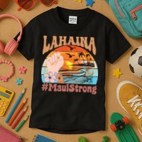 Maui Strong Lahaina Banyan Tree Maui Hawaii Shoreline Kids T-Shirt