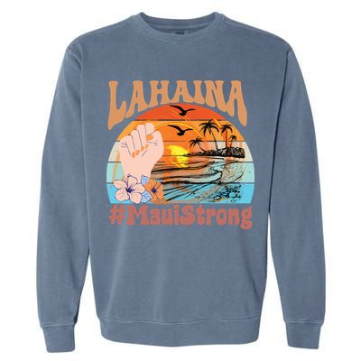 Maui Strong Lahaina Banyan Tree Maui Hawaii Shoreline Garment-Dyed Sweatshirt