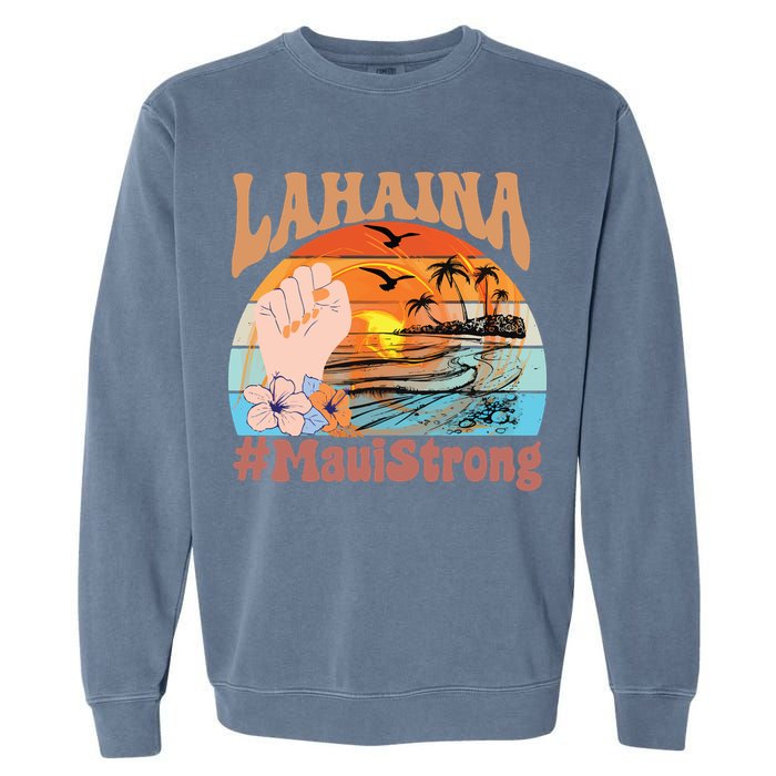 Maui Strong Lahaina Banyan Tree Maui Hawaii Shoreline Garment-Dyed Sweatshirt