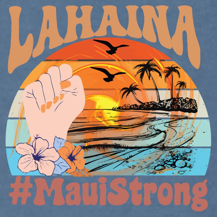 Maui Strong Lahaina Banyan Tree Maui Hawaii Shoreline Garment-Dyed Sweatshirt