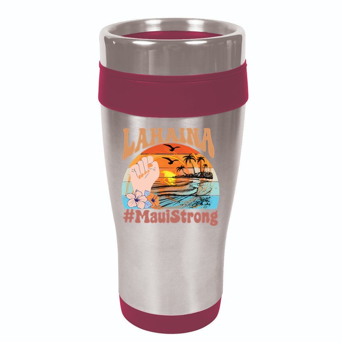 Maui Strong Lahaina Banyan Tree Maui Hawaii Shoreline 16oz Travel Tumbler