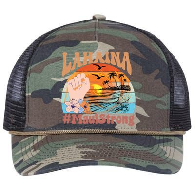 Maui Strong Lahaina Banyan Tree Maui Hawaii Shoreline Retro Rope Trucker Hat Cap