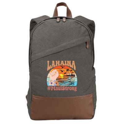 Maui Strong Lahaina Banyan Tree Maui Hawaii Shoreline Cotton Canvas Backpack