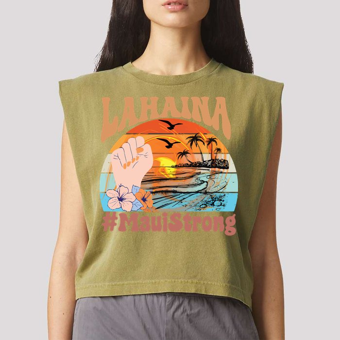Maui Strong Lahaina Banyan Tree Maui Hawaii Shoreline Garment-Dyed Women's Muscle Tee