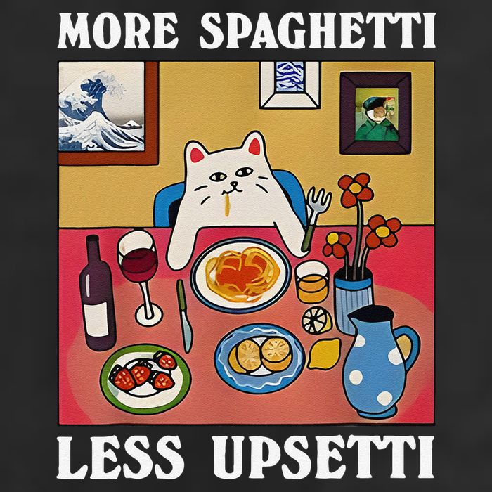 More Spaghetti Less Upsetti Funny Cute Cat Saying Quote Gift Adult Drive Performance Visor