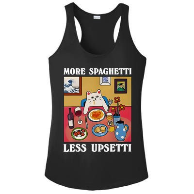 More Spaghetti Less Upsetti Funny Cute Cat Saying Quote Gift Ladies PosiCharge Competitor Racerback Tank