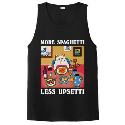 More Spaghetti Less Upsetti Funny Cute Cat Saying Quote Gift PosiCharge Competitor Tank