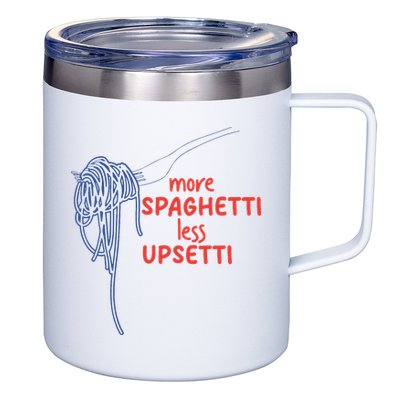 More Spaghetti Less Upsetti Italian Pasta Humor 12oz Stainless Steel Coffee Mug