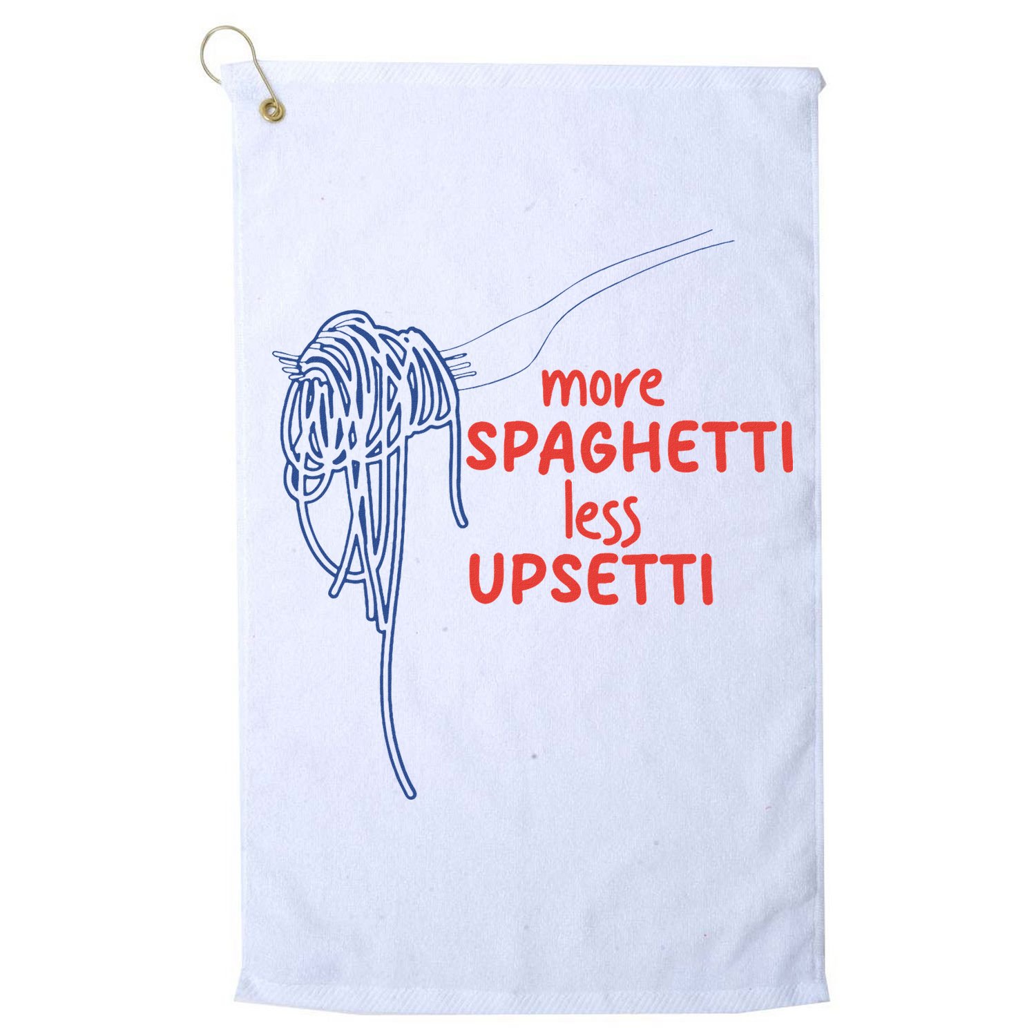 More Spaghetti Less Upsetti Italian Pasta Humor Golf Towel
