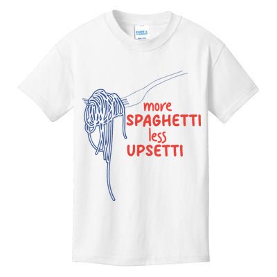 More Spaghetti Less Upsetti Italian Pasta Humor Kids T-Shirt
