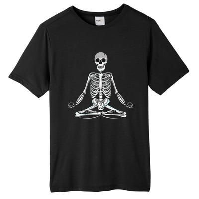 Meditating Skeleton Lotus Yoga Zen Balance Halloween Costume Tall Fusion ChromaSoft Performance T-Shirt