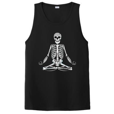 Meditating Skeleton Lotus Yoga Zen Balance Halloween Costume PosiCharge Competitor Tank