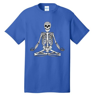 Meditating Skeleton Lotus Yoga Zen Balance Halloween Costume Tall T-Shirt