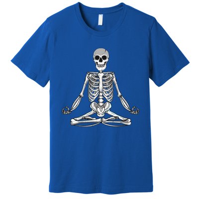 Meditating Skeleton Lotus Yoga Zen Balance Halloween Costume Premium T-Shirt