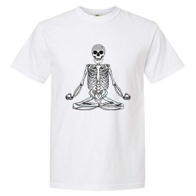 Meditating Skeleton Lotus Yoga Zen Balance Halloween Costume Garment-Dyed Heavyweight T-Shirt