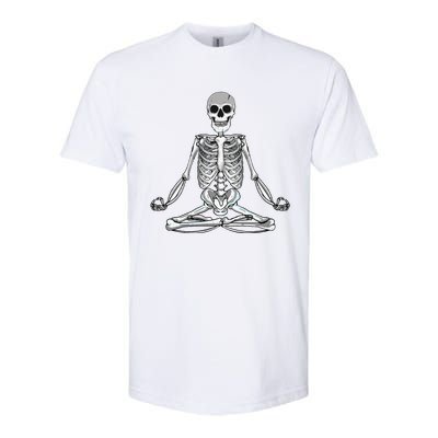 Meditating Skeleton Lotus Yoga Zen Balance Halloween Costume Softstyle® CVC T-Shirt