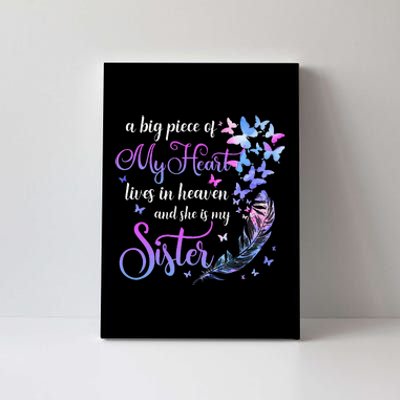 My Sister Lives In Heaven Memorial Quotes Brother Sis Canvas