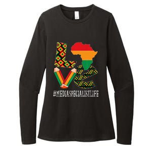 Media Specialist Love African American BHM Womens CVC Long Sleeve Shirt