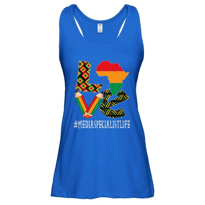 Media Specialist Love African American BHM Ladies Essential Flowy Tank