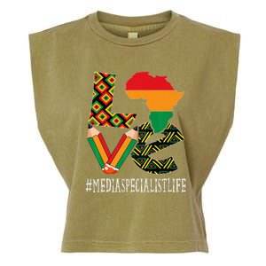 Media Specialist Love African American BHM Garment-Dyed Women's Muscle Tee