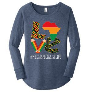 Media Specialist Love African American BHM Women's Perfect Tri Tunic Long Sleeve Shirt