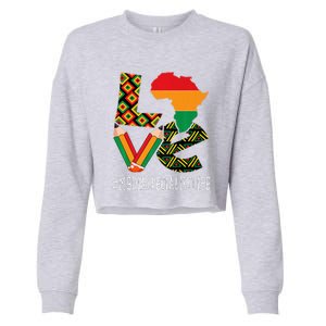 Media Specialist Love African American BHM Cropped Pullover Crew