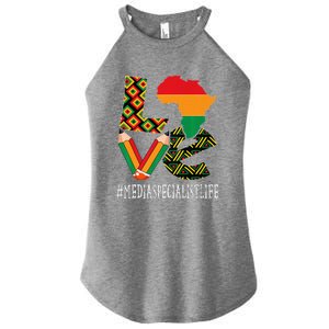 Media Specialist Love African American BHM Women's Perfect Tri Rocker Tank