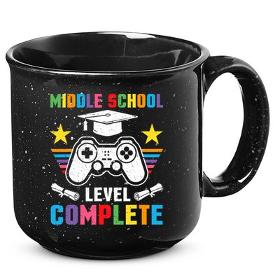 Middle School Level Complete Graduation Class 2025 Gamer  15oz Campfire Ceramic Mug