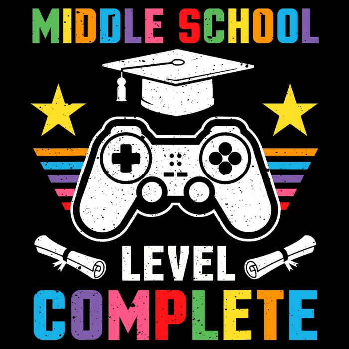 Middle School Level Complete Graduation Class 2025 Gamer  Short Acrylic Beanie